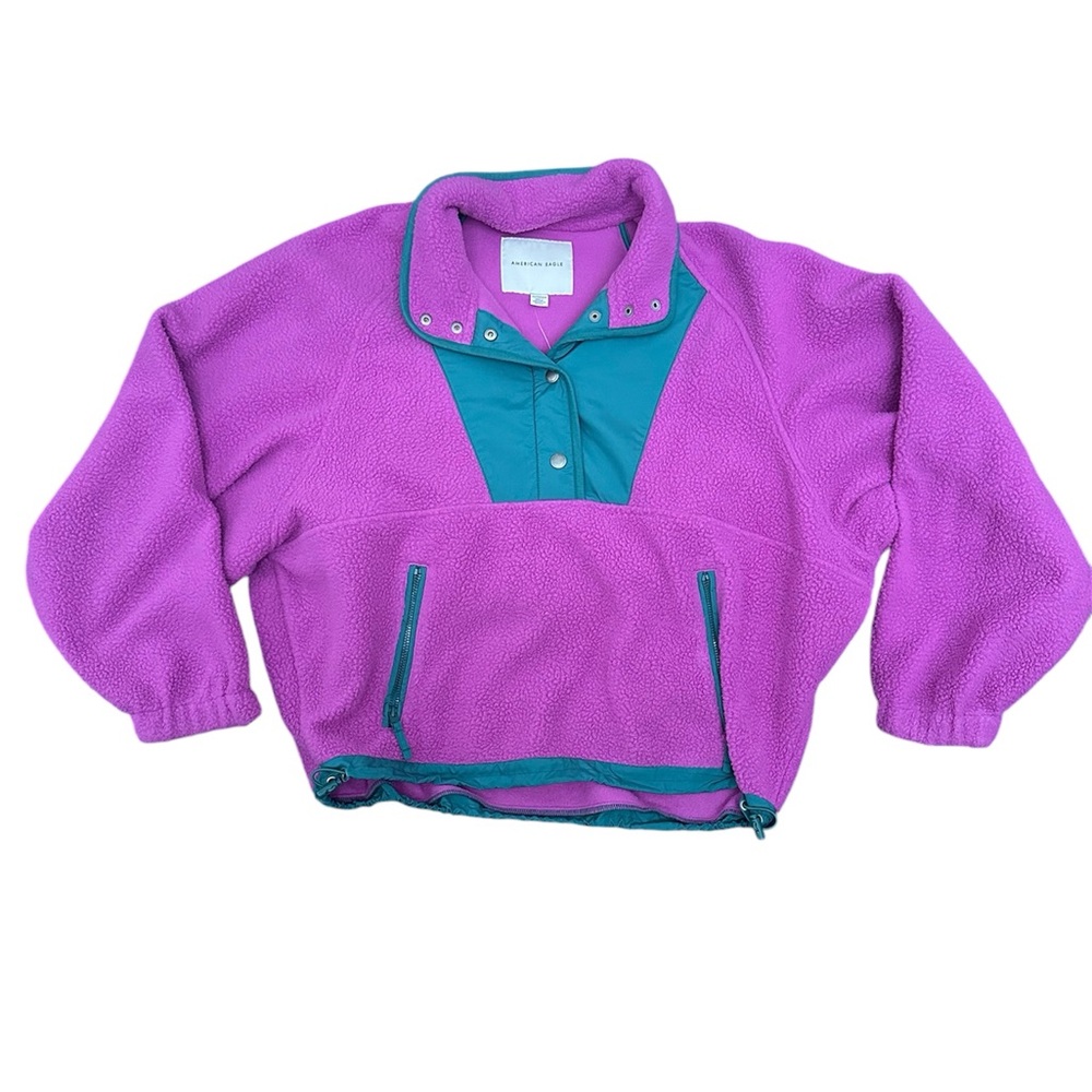 NWT American Eagle women’s retro half button up pullover sweater
